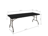 Saliekams pasākumu galds 180x75 cm, melna krāsa