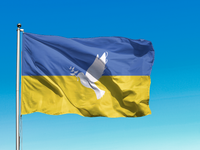 Ukrainas karogs "Miera balodis"
